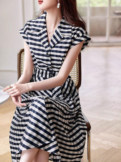 Alexis Elegant V-neck Textured Dress