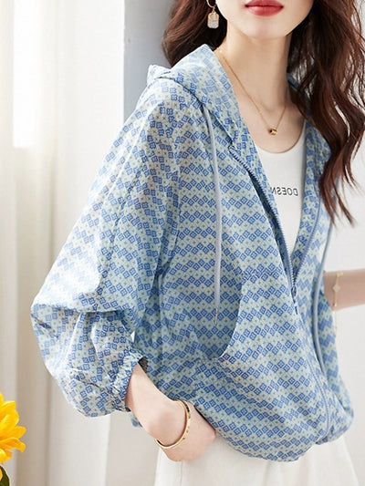 Claire Casual Printed Hooded Jacket