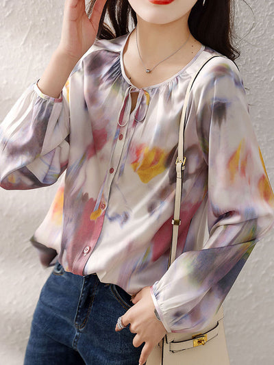 Grace Elegant Printed Chiffon Shirt