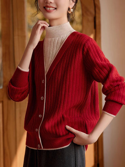 Madison Classic Contrast Turtleneck Knitted Sweater