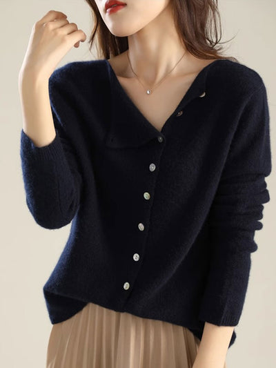 Kayla Classic Crew Neck Knitted Cardigan