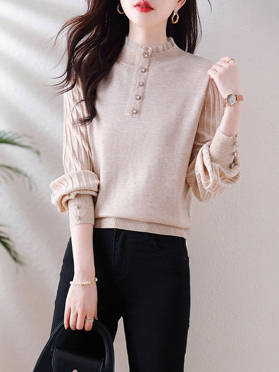 Hannah Retro Turtleneck Knitted Pullover Sweater