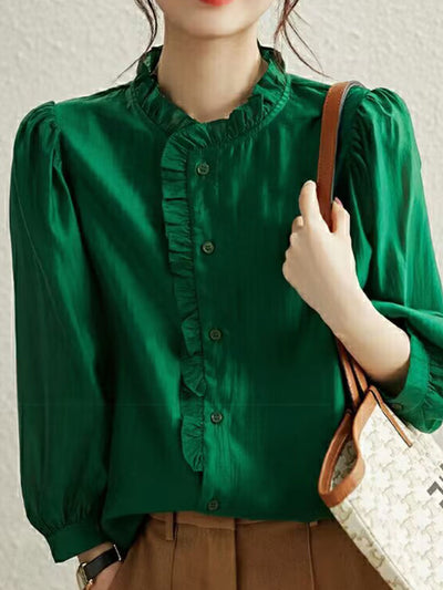 Mia Retro Auricular Chiffon Shirt