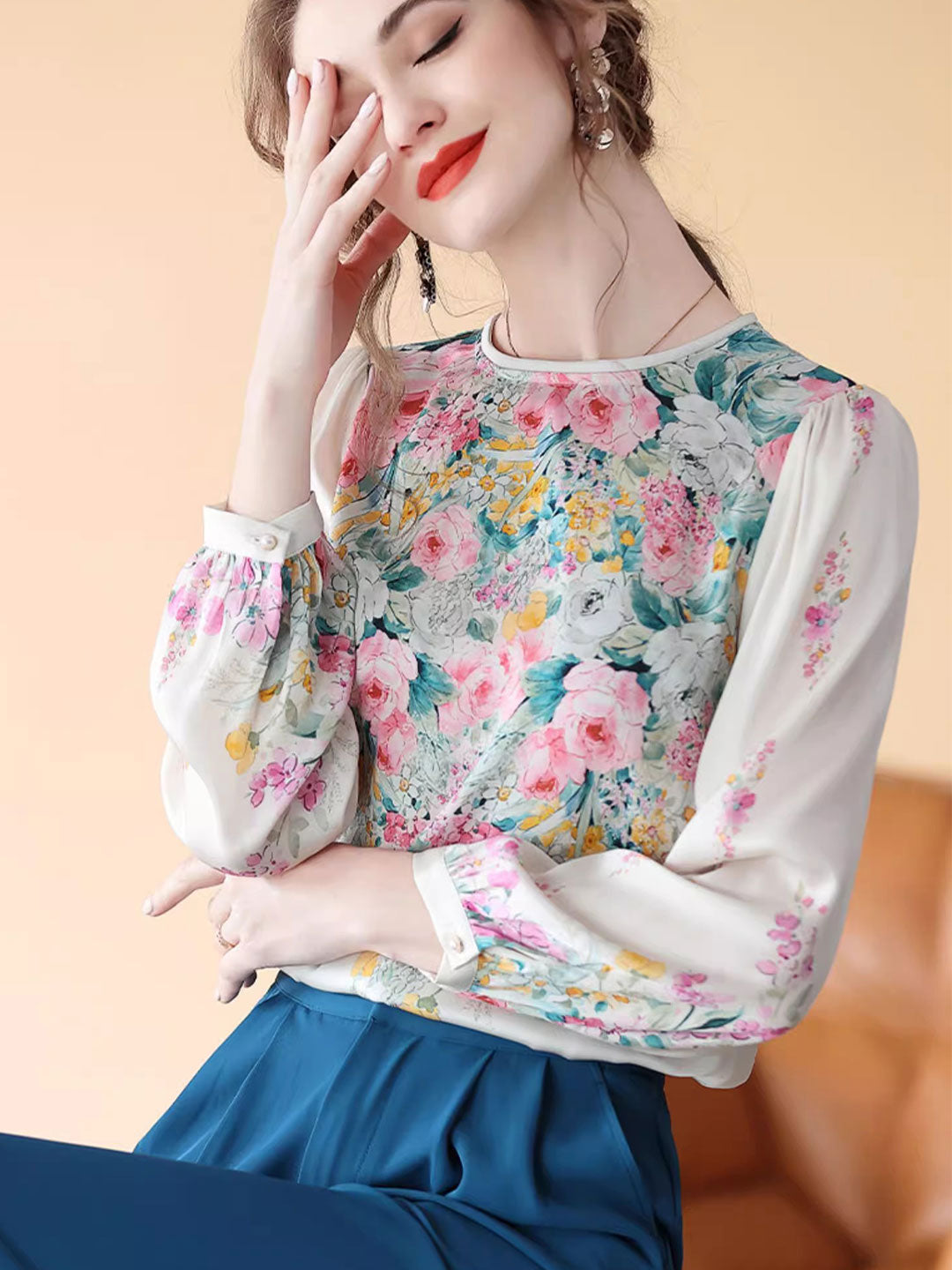 Faith Classic Printed Chiffon Shirt