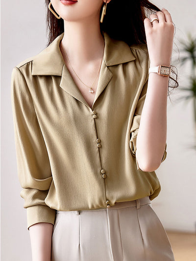 Ava Classic Button Satin Shirt