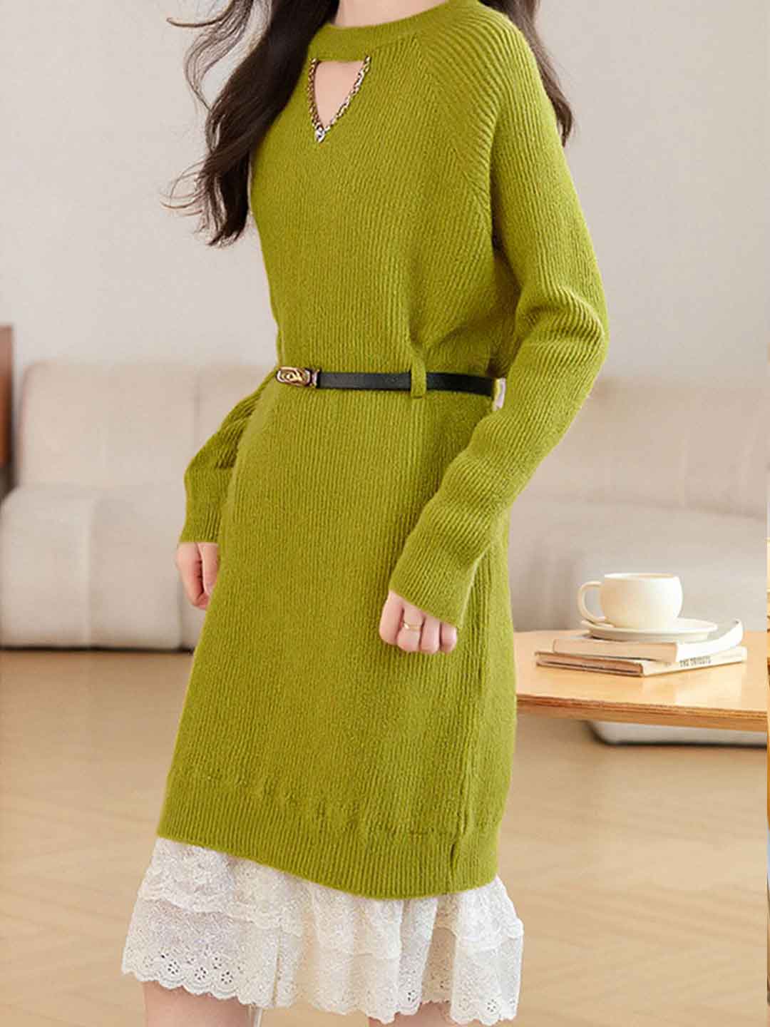 textured knit mini dress Simkhai Elly Textured Knit Mini Dress in Solar Stripe main image 1