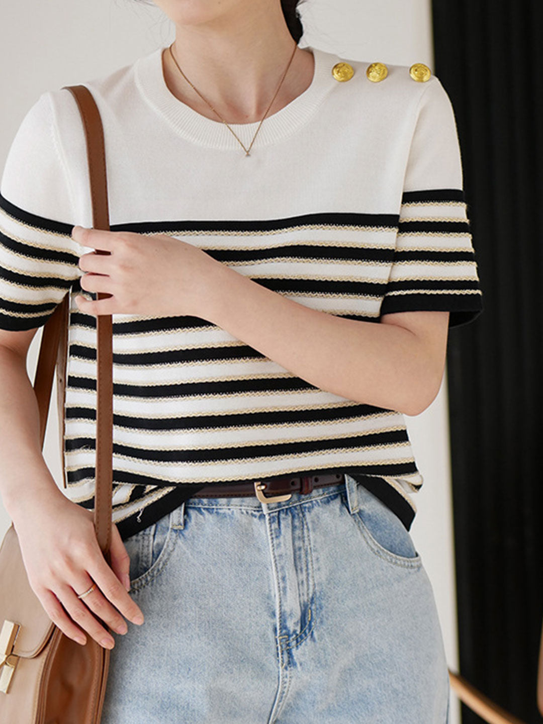 Ava Casual Loose Striped Knitted Top