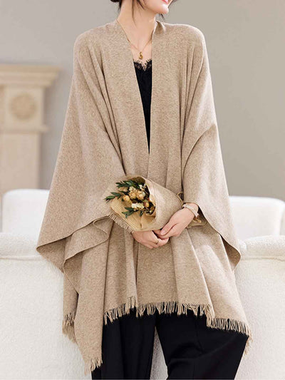 Olivia Irregular Knitted Shawl Outerwear