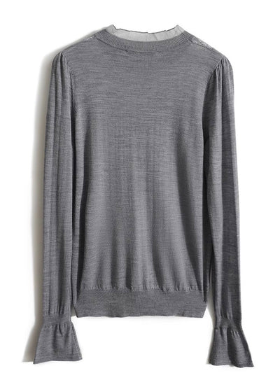 Ava Retro Auricular Collar Hollowed Knitted Top