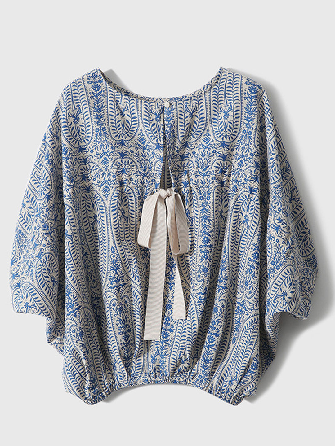 Maya Casual Back Bow Printed Blouse