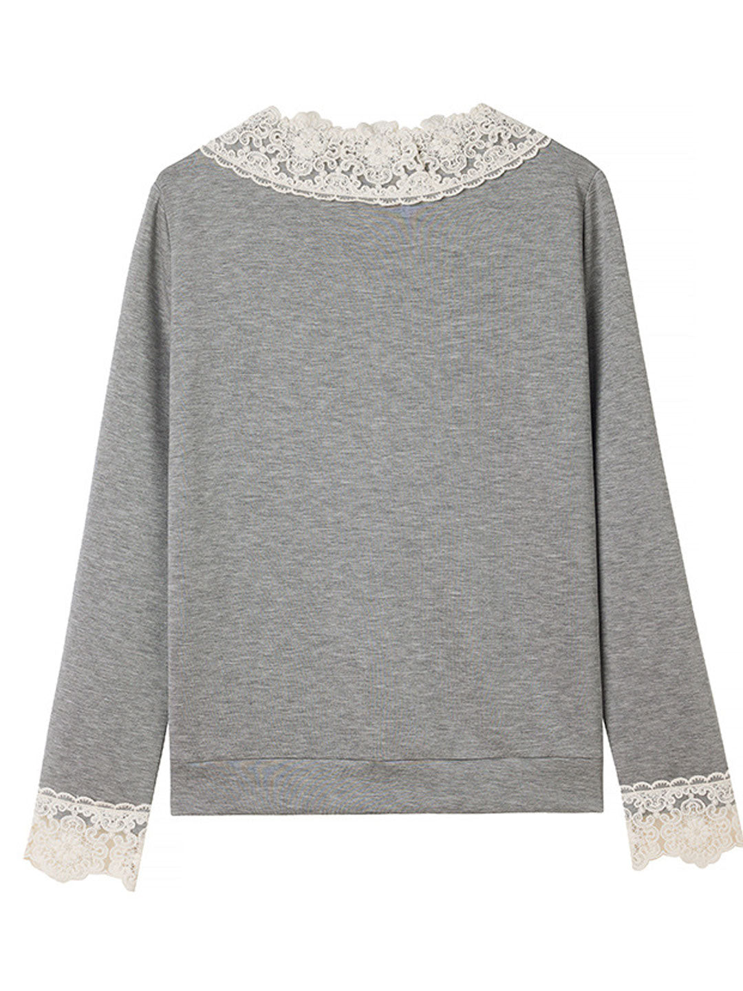 Brooke Loose V-Neck Lace Sweatshirt