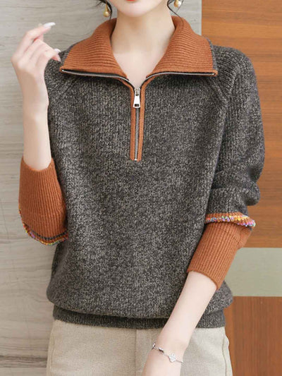 Madeline Loose Lapel Knitted Pullover Sweater