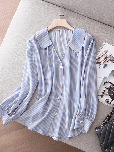Charlotte Loose V-Neck Chiffon Shirt