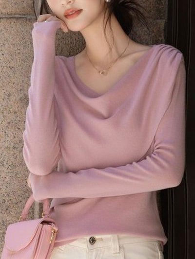 Lily Slim Swing Collar Knitted Top
