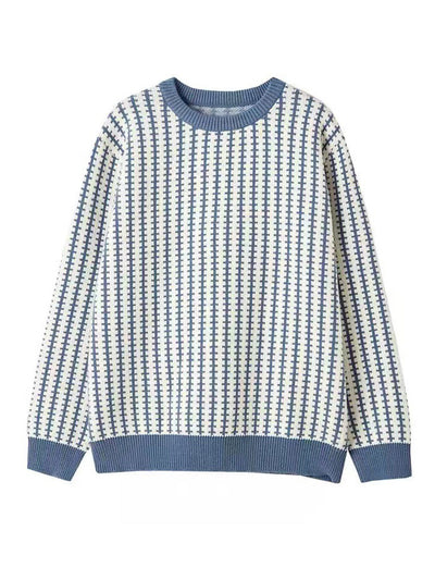 Emma Casual Plaid Patchwork Knitted Sweater