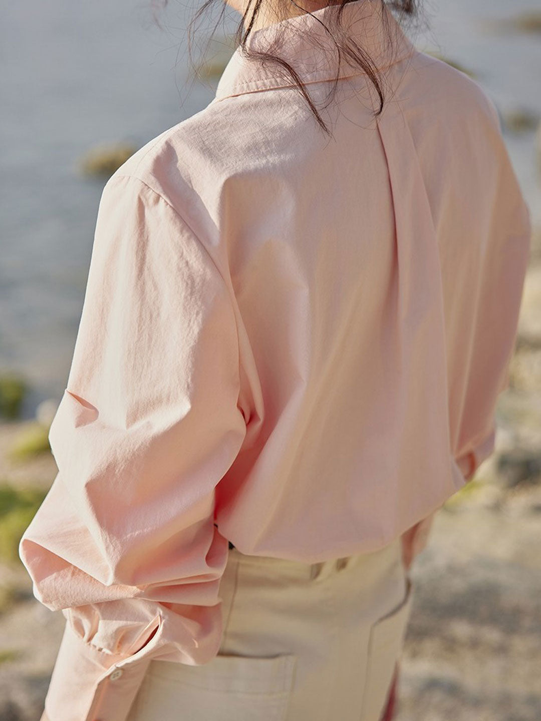 Aubrey Loose Lapel Solid Color Shirt