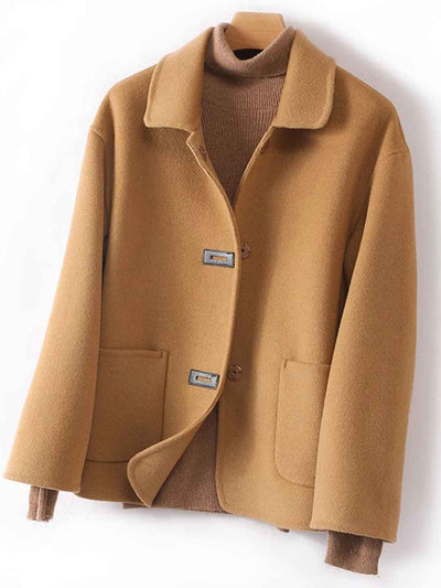 Kaylee Daily Lapel Solid Color Winter Coat