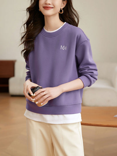 Hannah Casual Patchwork Layered Sweatshirt