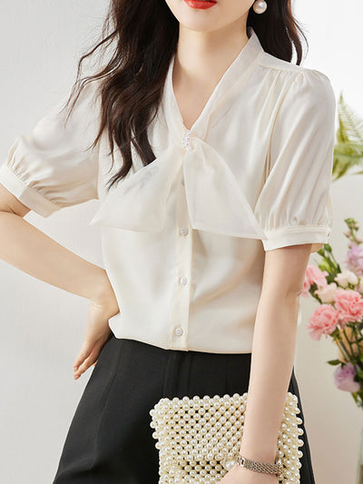 Kayla Classic Bow Chiffon Shirt