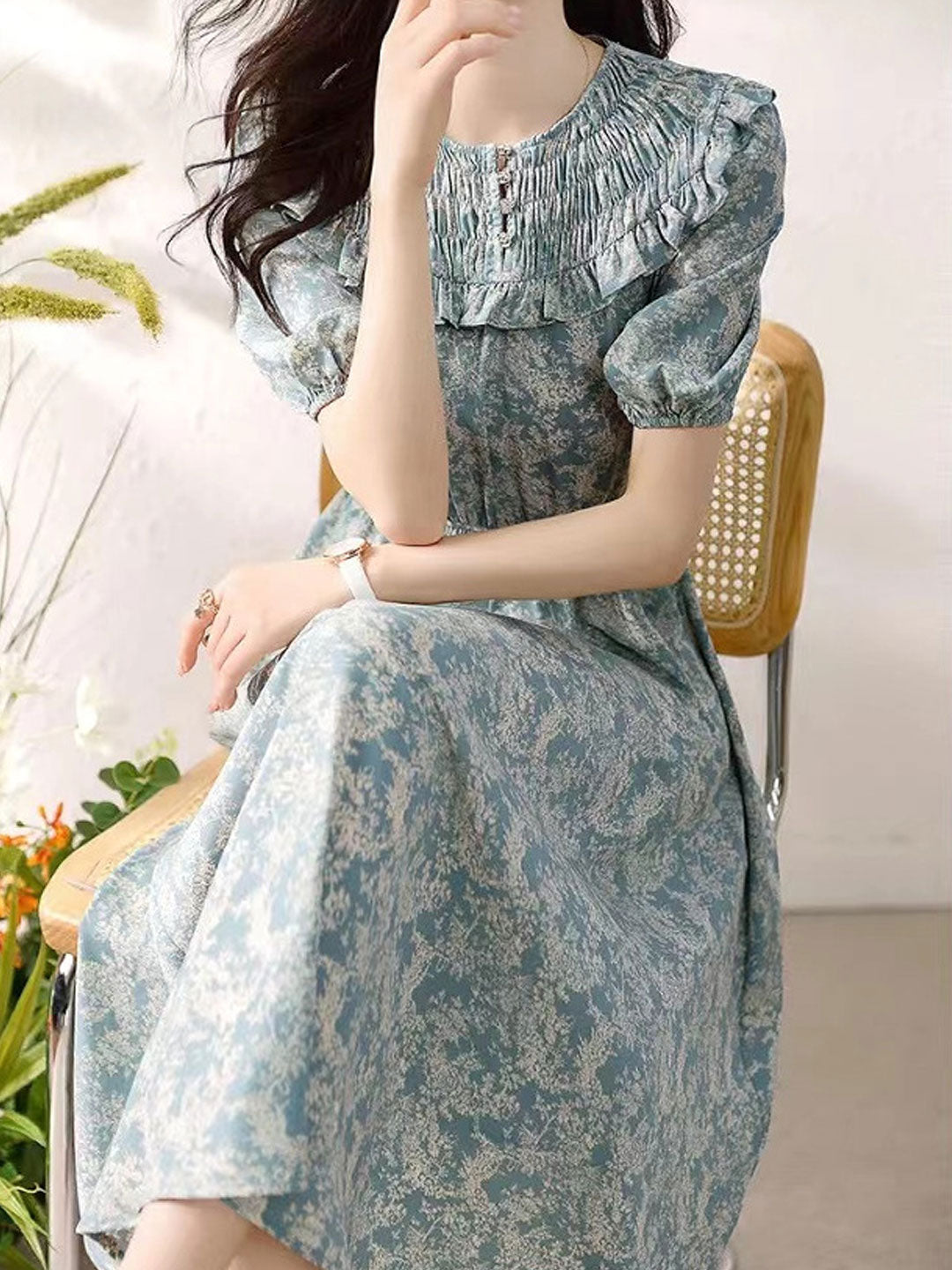 Madison Elegant Printed Floral Dress