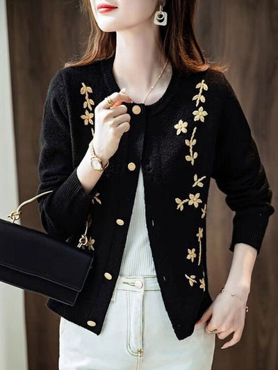 Kayla Classic Embroidered Knitted Cardigan
