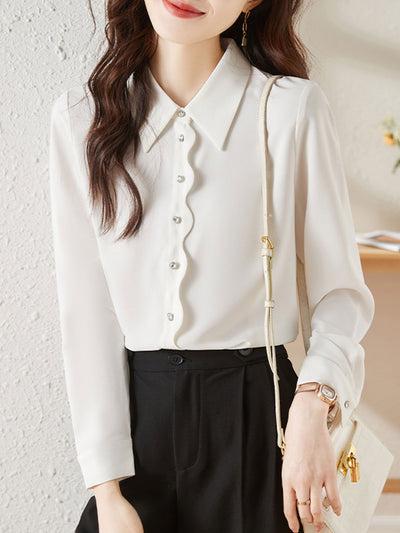 Hannah Elegant Chiffon Button Shirt