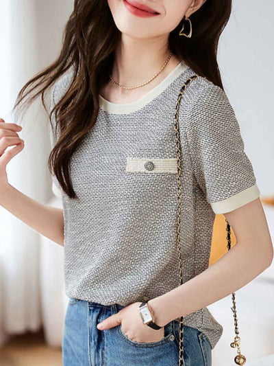 Sophie Casual Crew Neck Textured Top