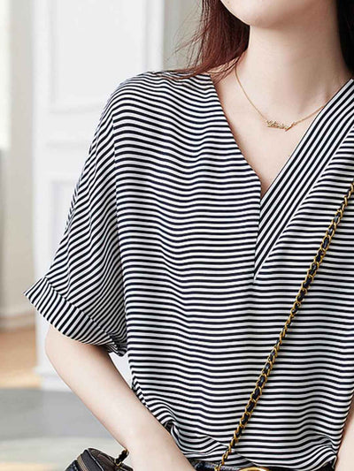 Paige Classic V-neck Striped T-shirt