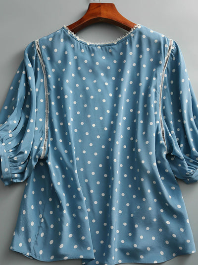 Jessica Classic Polka Dot Loose Chiffon Top