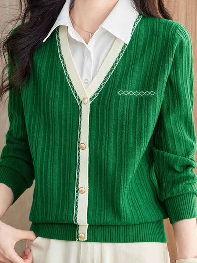 Jasmine Casual Colorblocked Mock Two-Piece Top