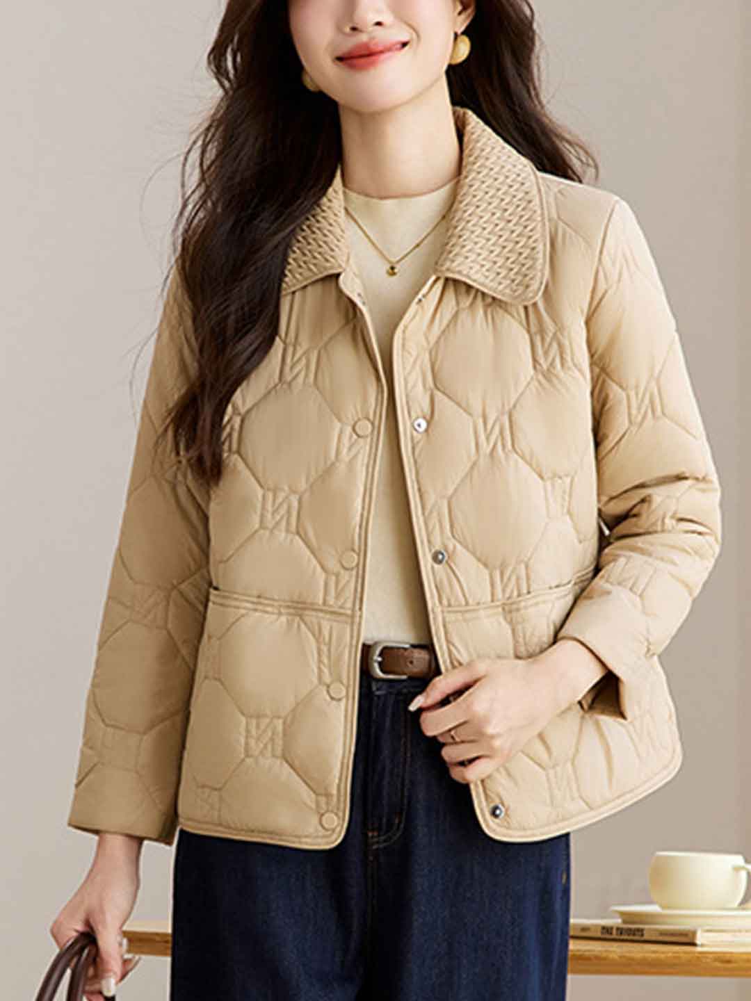 Ella Classic Lapel Solid Color Winter Coat