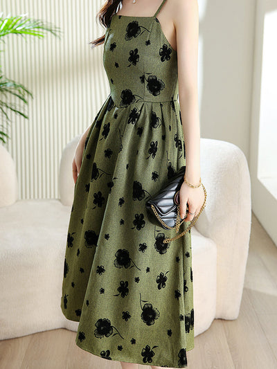 Sarah Retro Floral Sling Dress