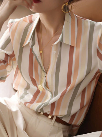Taylor Vintage V-neck Striped Shirt