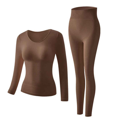 2pcs Women'S Crew Neck Seamless Underwear Set