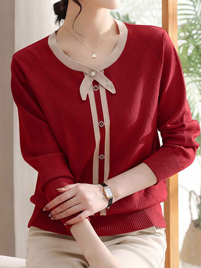 Madison Loose Crew Neck Pullover Knitted Top