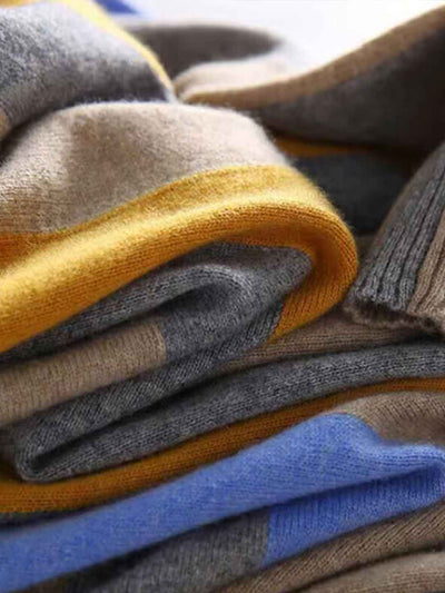 Jessica Casual Turtleneck Striped Knitted Top