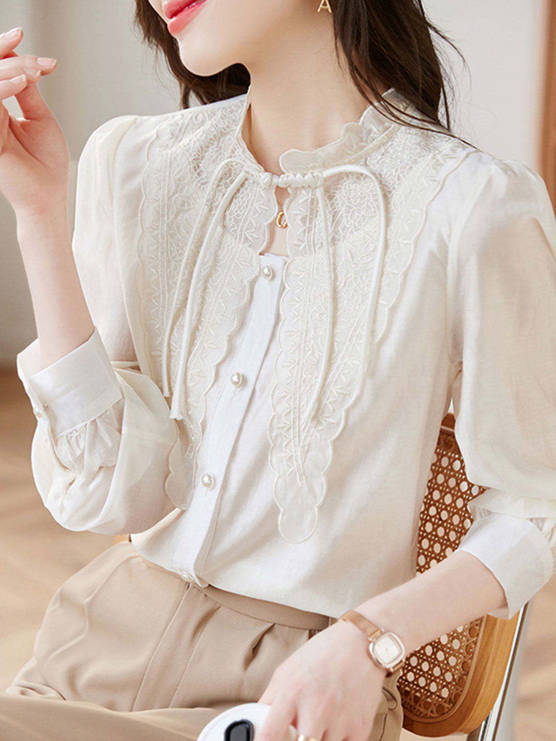 Emma Classic Embroidered Auricular Shirt