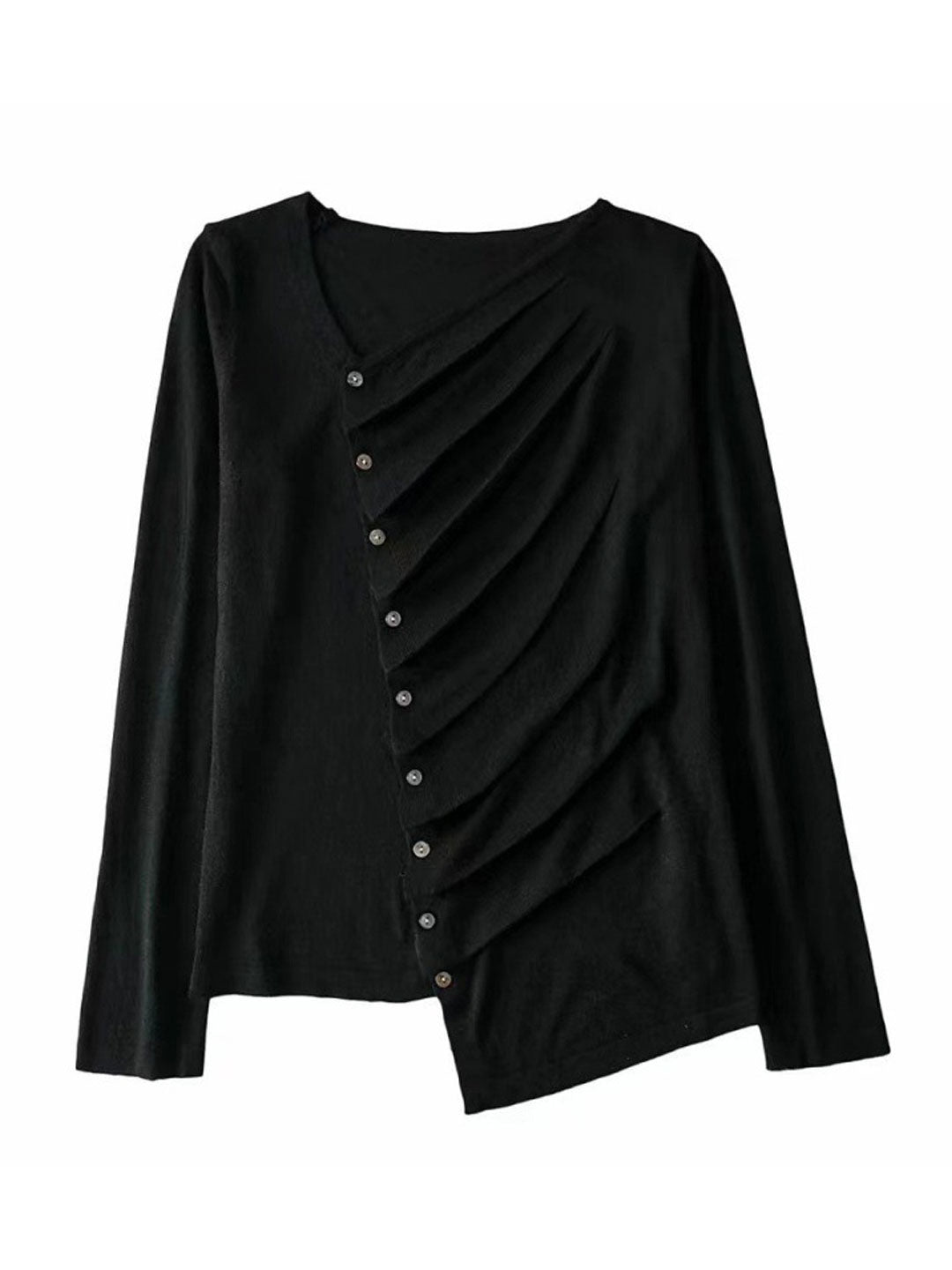 Sarah Loose Pleated Asymmetrical Knitted Top