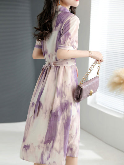 Kayla Elegant Printed Chiffon Dress