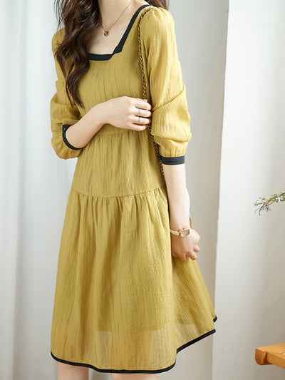 Sarah Retro Contrasted Color Dress