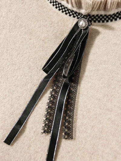 Kaitlyn Retro Turtleneck Auricular Knitted Top