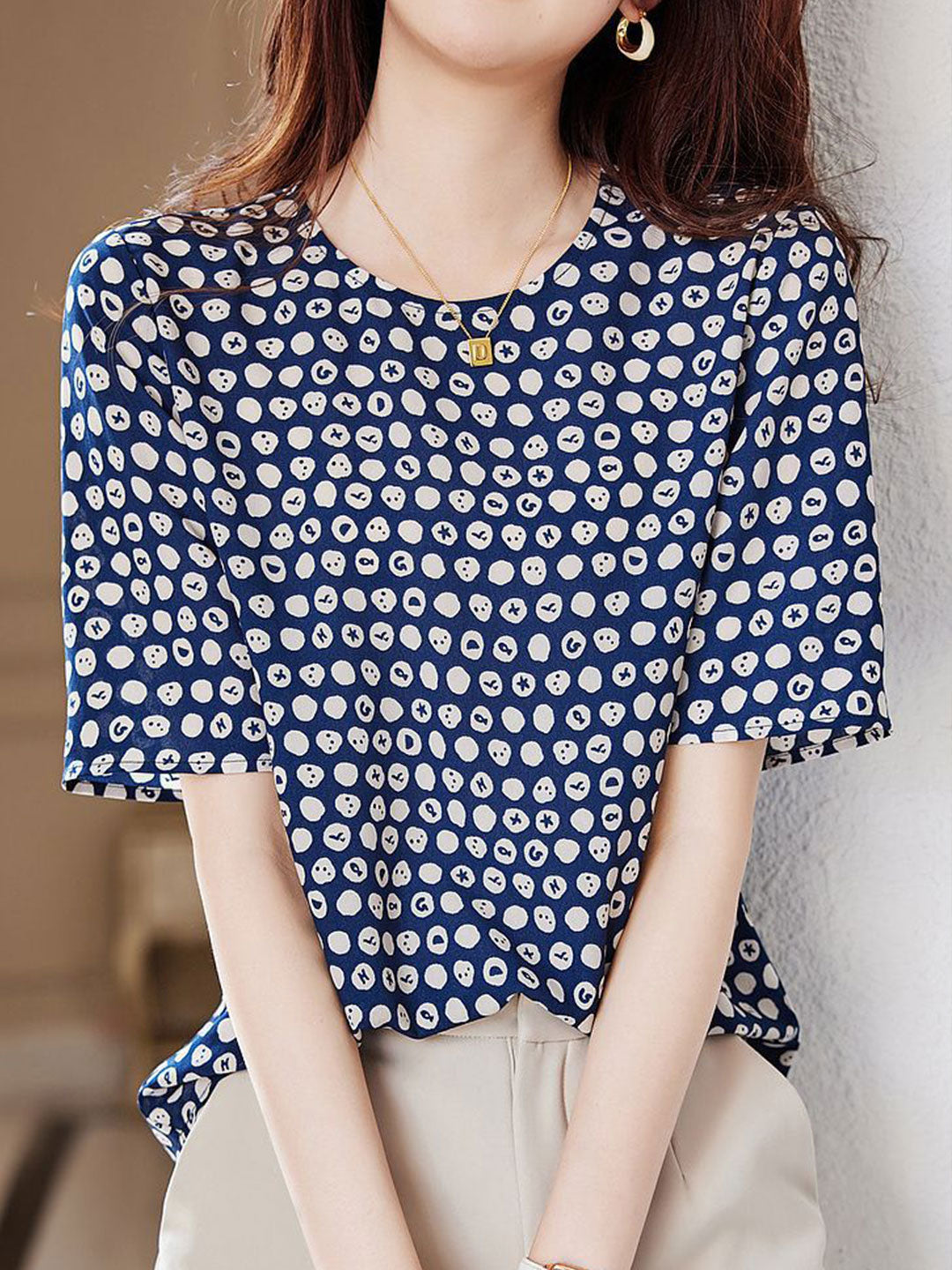 Isabella Classic Chiffon Polka Dot Printed Top