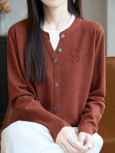 Sophie Casual Crew Neck Mock Two-Piece Pullover Knitted Top