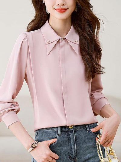 Mariah Elegant Doll Collar Chiffon Shirt