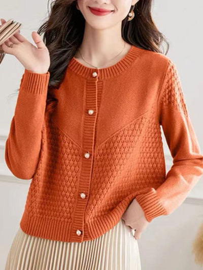 Sophia Loose Crew Neck Knitted Sweater Cardigan