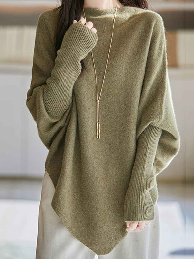 Lily Loose Irregular Knitted Cape Top