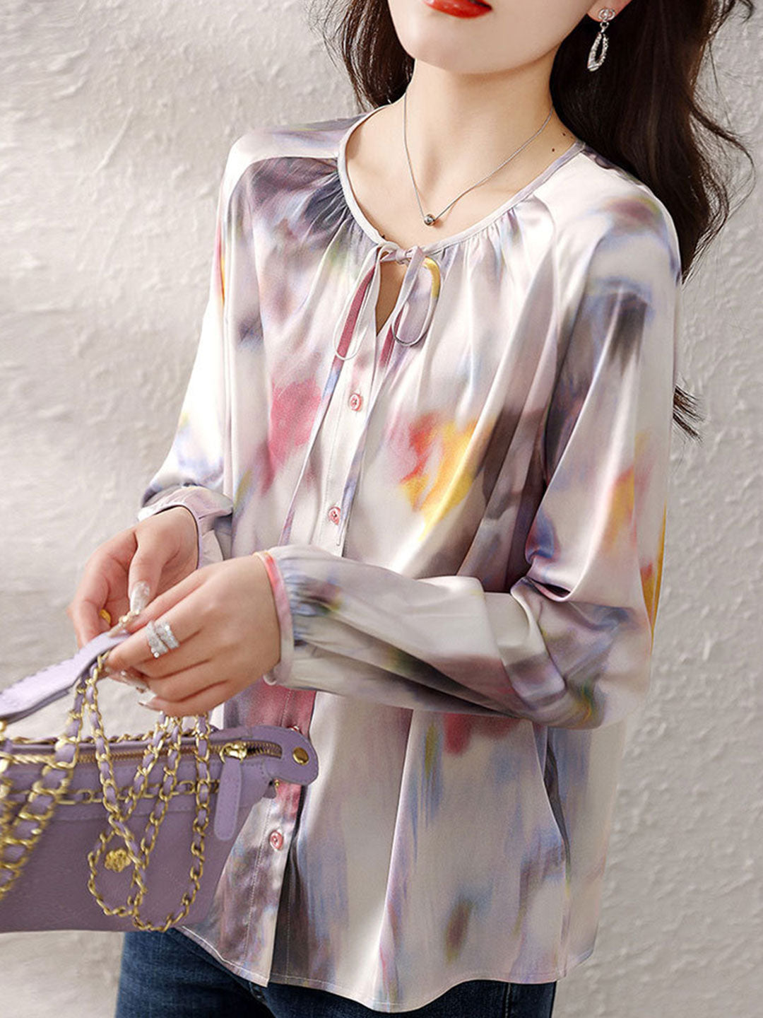 Grace Elegant Printed Chiffon Shirt