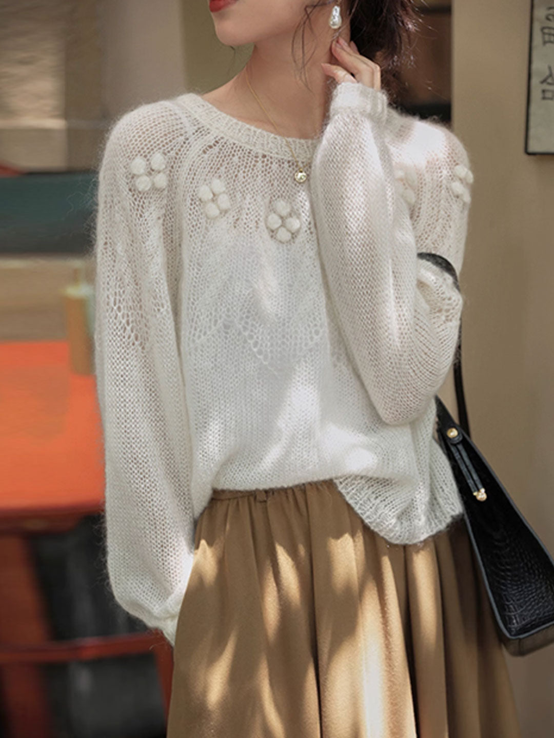 Alexis Loose Crew Neck Pullover Knitted Sweater