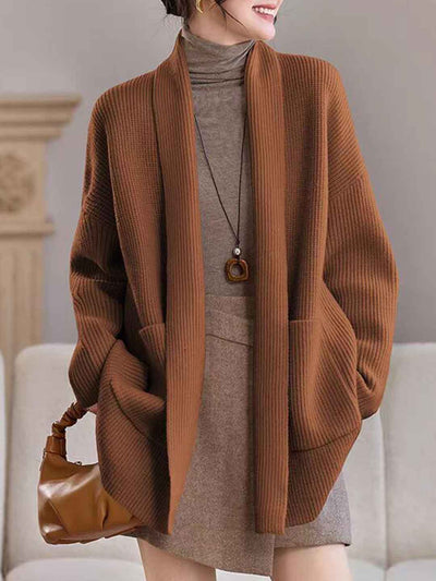 Emily Classic V-Neck Thick Knitted Coat
