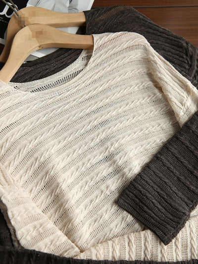 Chloe Loose Crew Neck Solid Color Knitted Top